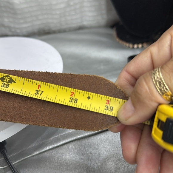 (H) Jack & Jones Men's Vintage Buffalo Leather Belt,Made in Italy, Brown,Size 85 - Picture 12 of 14